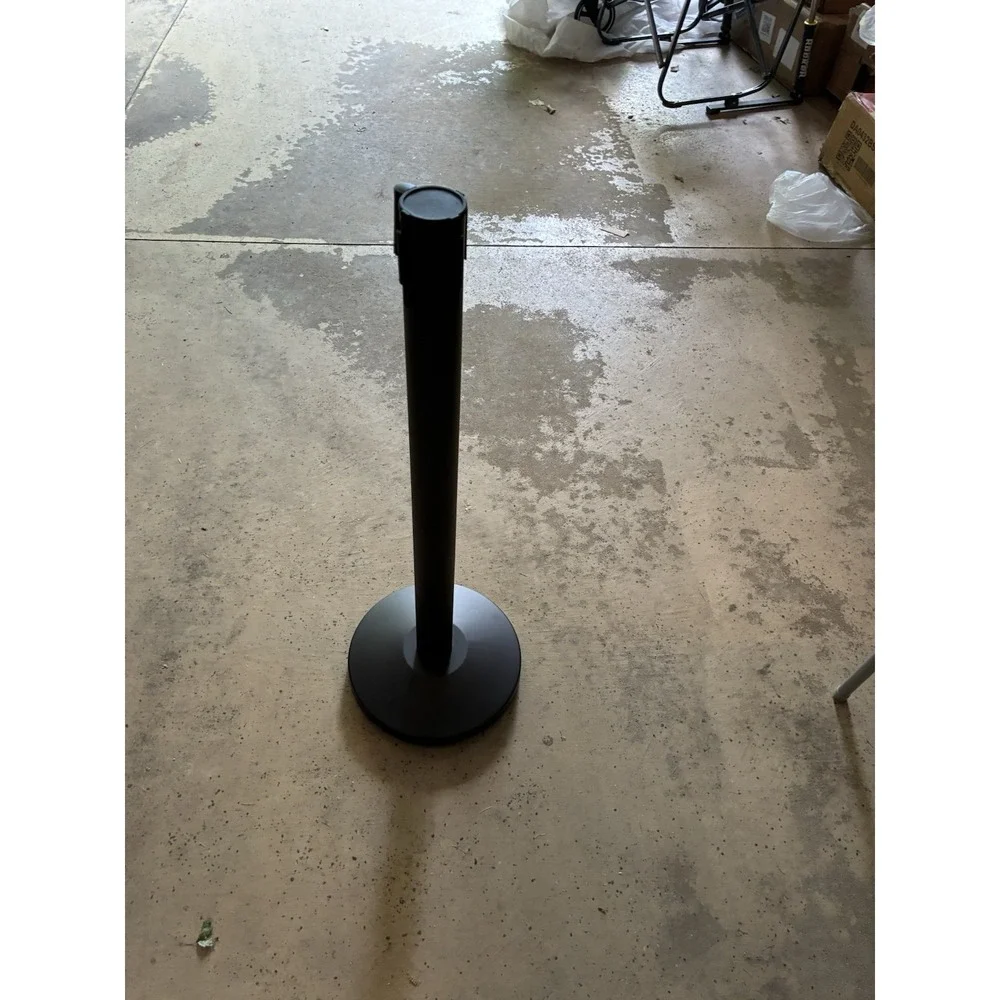 8PC Stanchion Post Crowd Control Queue Barrier 2 Sign Holders 8.2 Ft Retractable